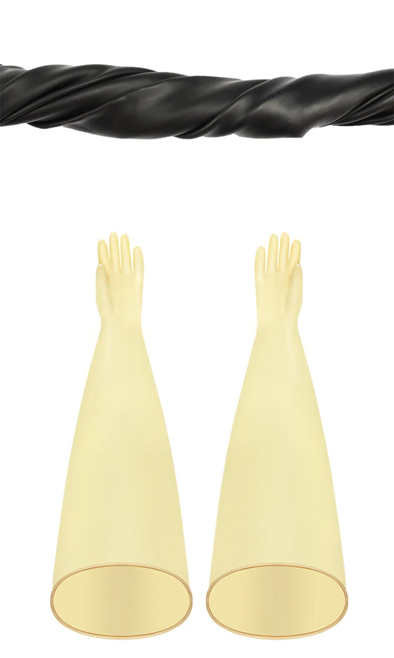 Acid Alkali Resistant Vacuum  Flange Scientific Research Box Special Gloves Test Battery Factory Operation Liquid Injection Box