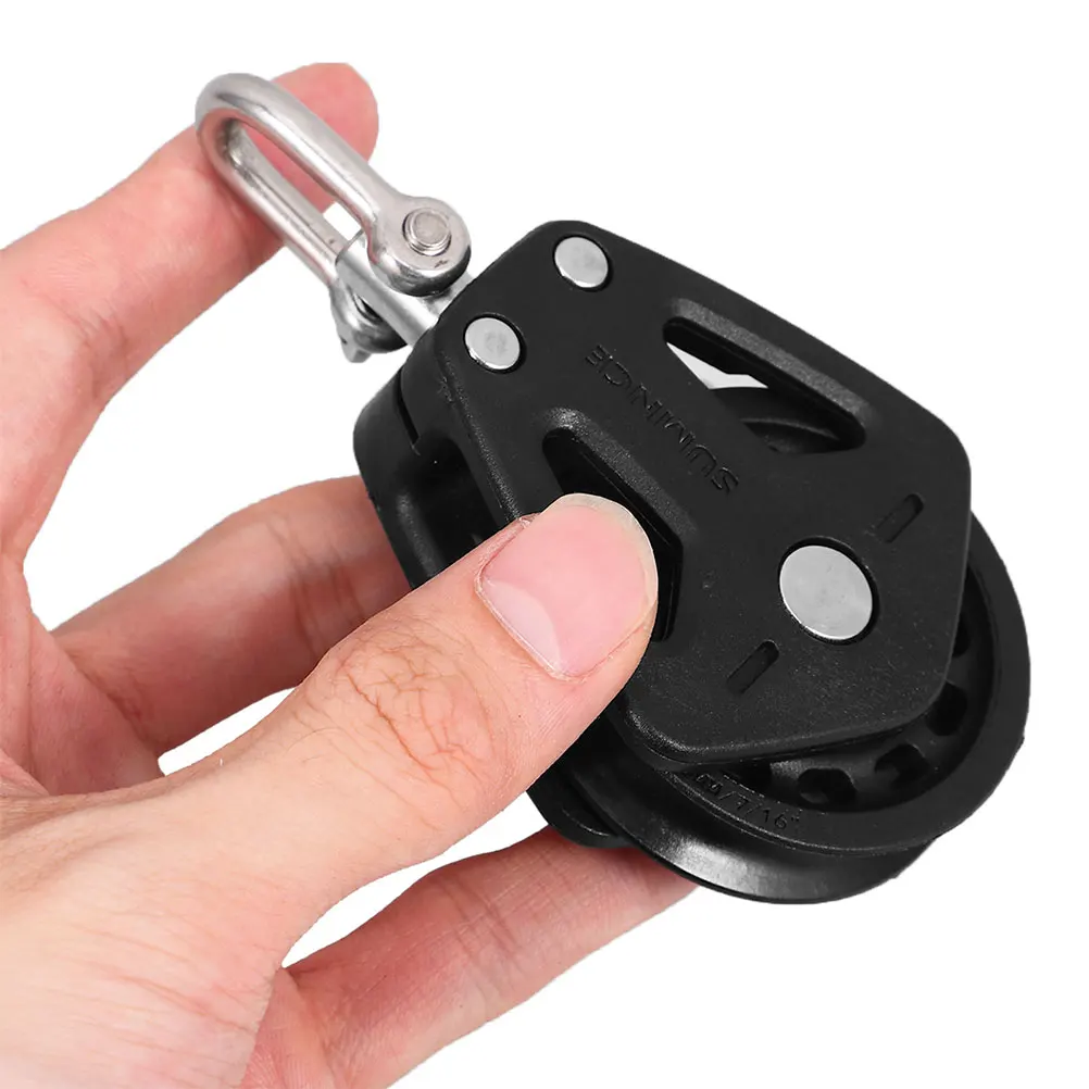 

2 Pcs Pulley Bearing Marine Accessories Sailboat Nylon Sailing Block Fitness Weight Cable System Single Swivel