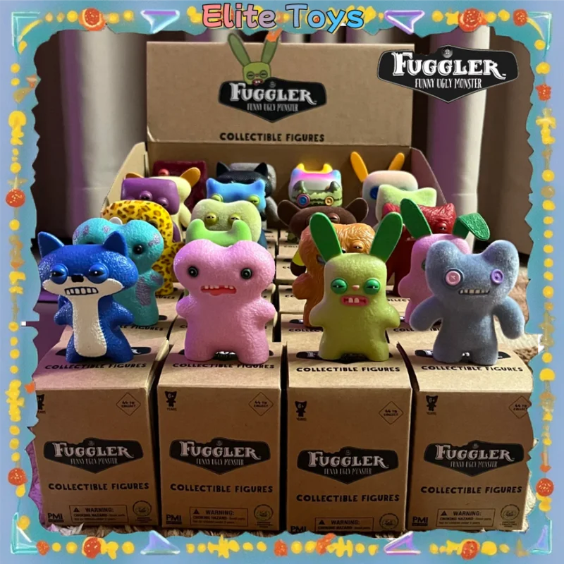 Fuggler genuíno bonito dente monstro série caixa cega brinquedos portáteis chaveiro pingente feio bonito na moda mini boneca saco ornamento presentes