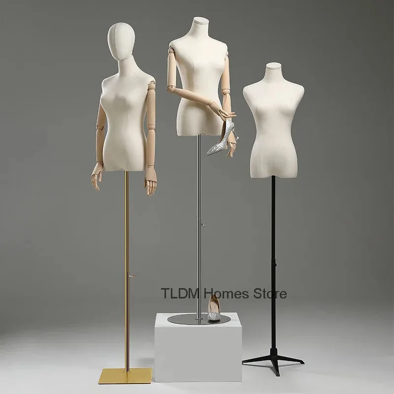 

Female Half-length Mannequin for Women's Clothing Store Thickened Mannequin Props Wedding Dress Shop Mannequins Display Stand