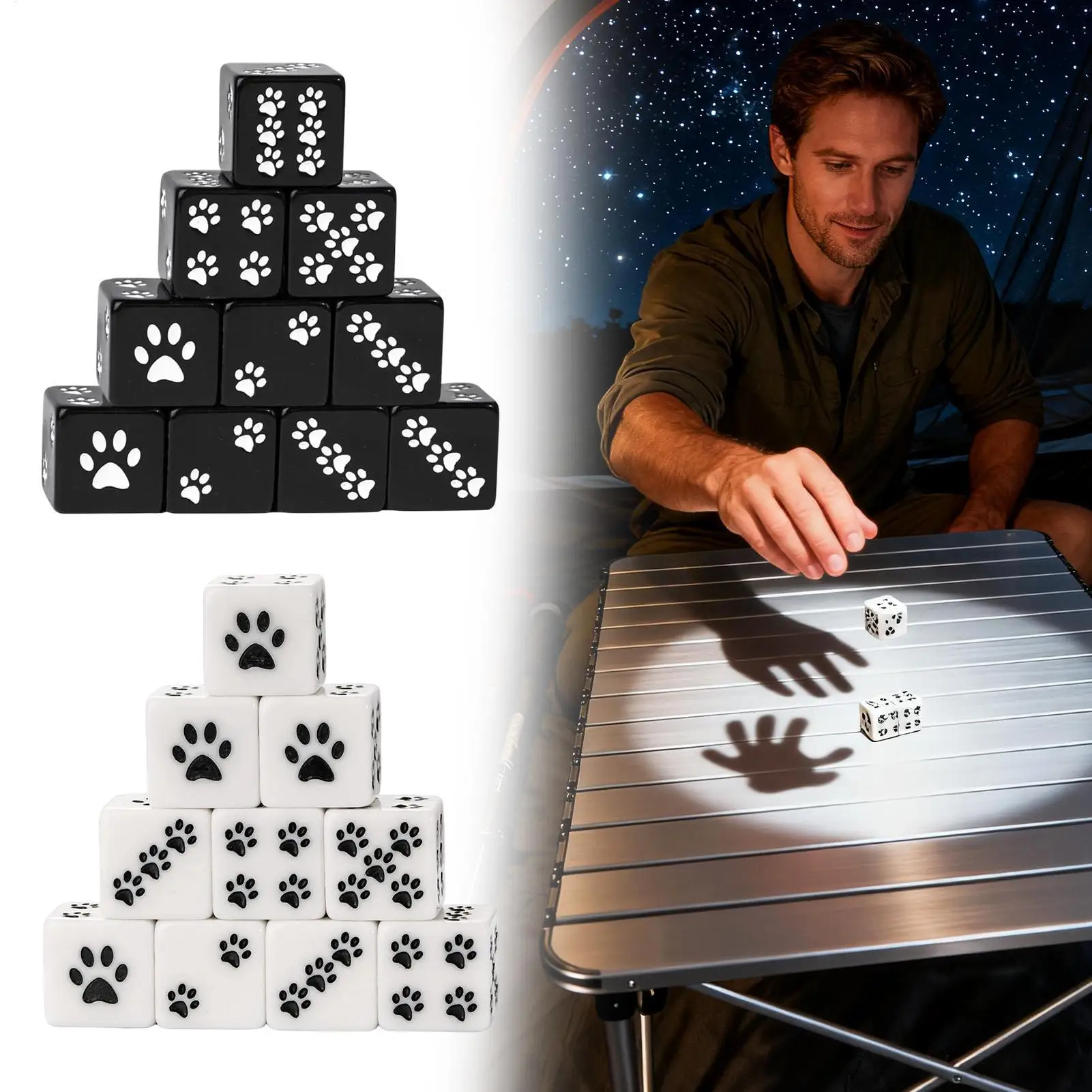 لعبة الطاولة النرد 10 قطع الكرتون لطيف 6-الوجهين لعب مجلس لعبة النرد هريرة باو موضوع للتخييم المنزل نزهة عنبر السفر #2