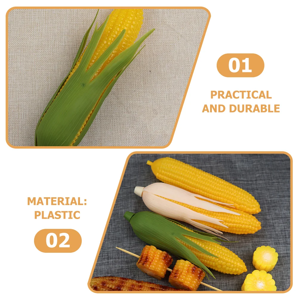 6 Pcs Simulation Corn Shooting Prop Kitchen Adornment Realistic Toy Model Decorations Photo Props Decors Decorate