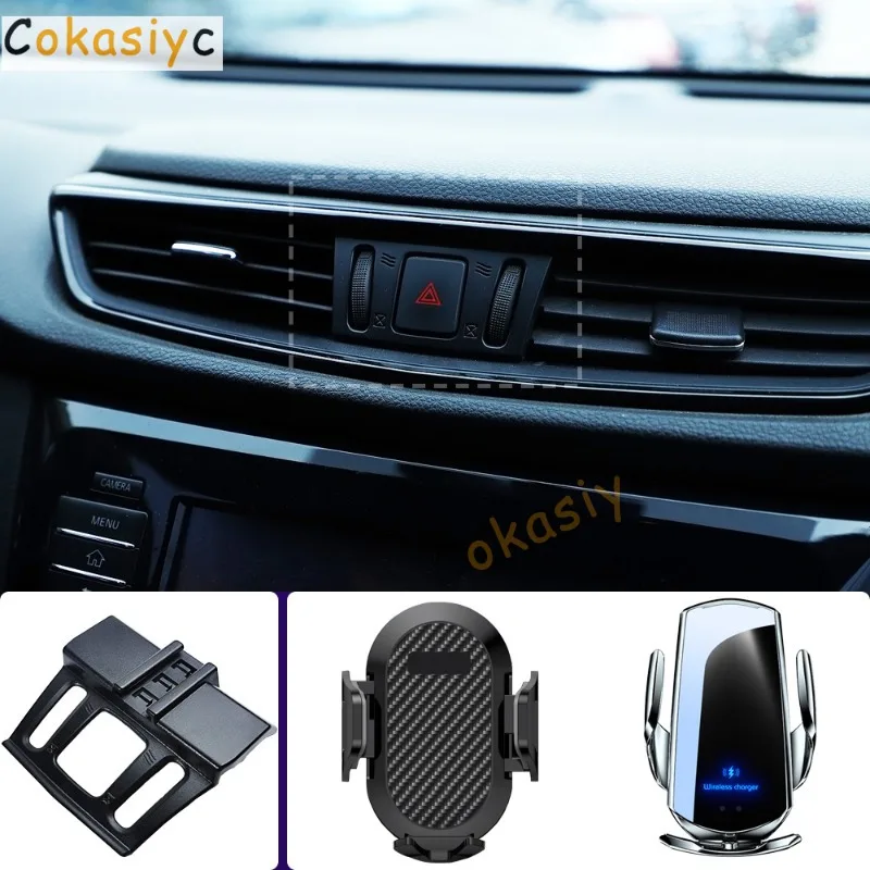 Suporte de Telefone para Carro para Nissan Rogue T32 2017 2018 2019 - 2022 2023, Suporte para Celular com Carregamento Sem Fio e Base Fixa Especial