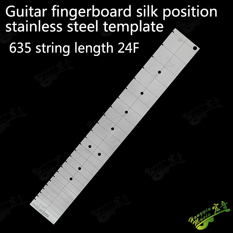 Gitarren-Bundpositionierungsvorlage aus Edelstahl 650mm, Professionelle Bundschlitzführung für Halswartung & Gitarrenbauerwerkzeuge – Detail 9