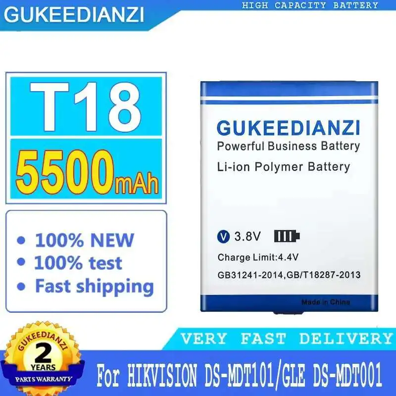 

5500Mah Good Low-Temperature Performance Long-Lasting For Hikvision DS-MDT101 Gle T18 Surveillance Equipment Battery