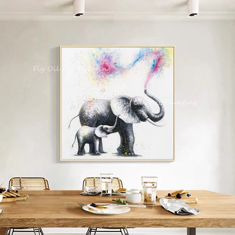 

Elehphant animal Large Size 100% Handpainted canvas painting abstract modern canvas wall art sitting room adornment