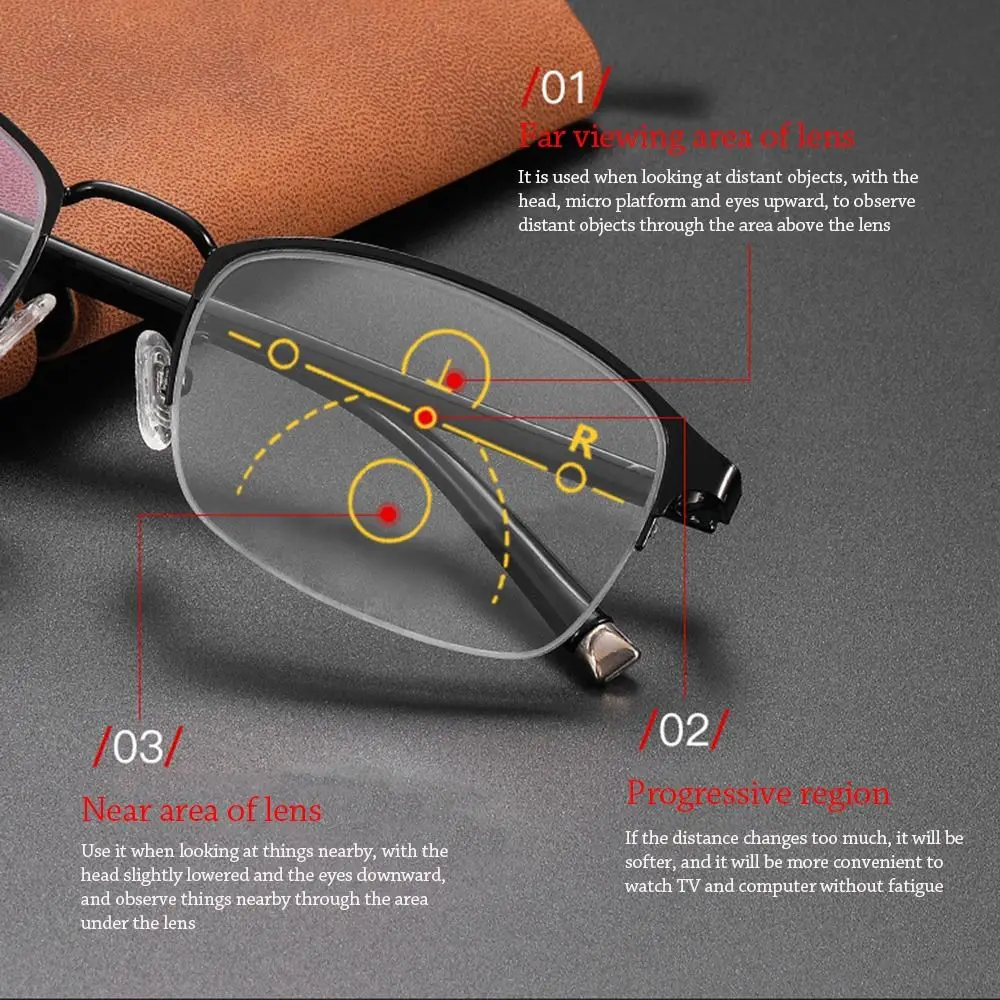 

Office Vintage Eye Protection Frame Reading Glasses Progressive Multifocal Anti-Blue Light Ultra Light Glasses