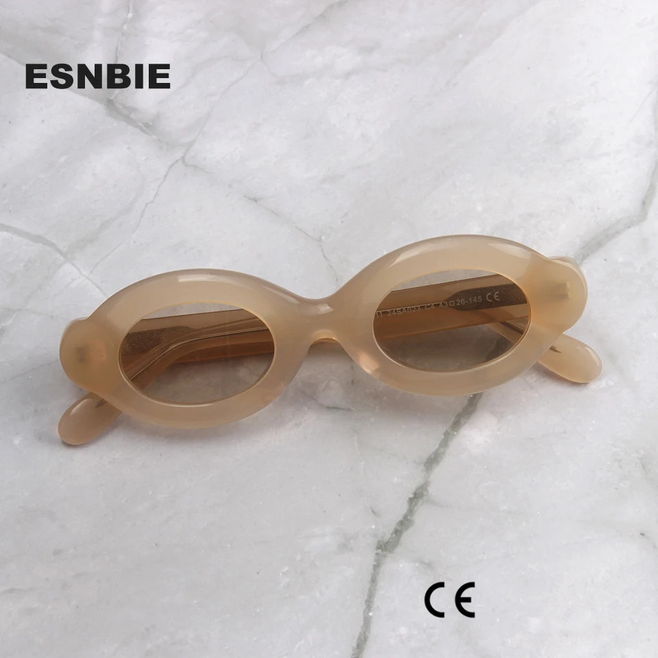 

Luxury Thick Mixed Acetate Oval Polarized Sunglasses Women Trendy UV Protection Eyewear Stylish Shield For Men lentes de sol