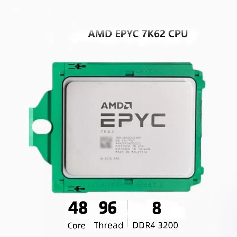 EPYC 7K62 CPU 2.6G 48 Core 96 thread DDR4 processor for servers and workstations,Unlock,strong scalability