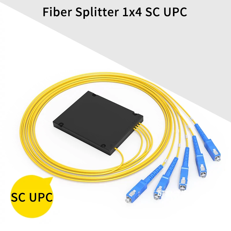 

1x4 Fiber Optic ABS Splitter SC/UPC Cassette Fiber Splitter FTTH Pigtail Splitter 1:4 PLC Splitter Green Connector Free Shipping