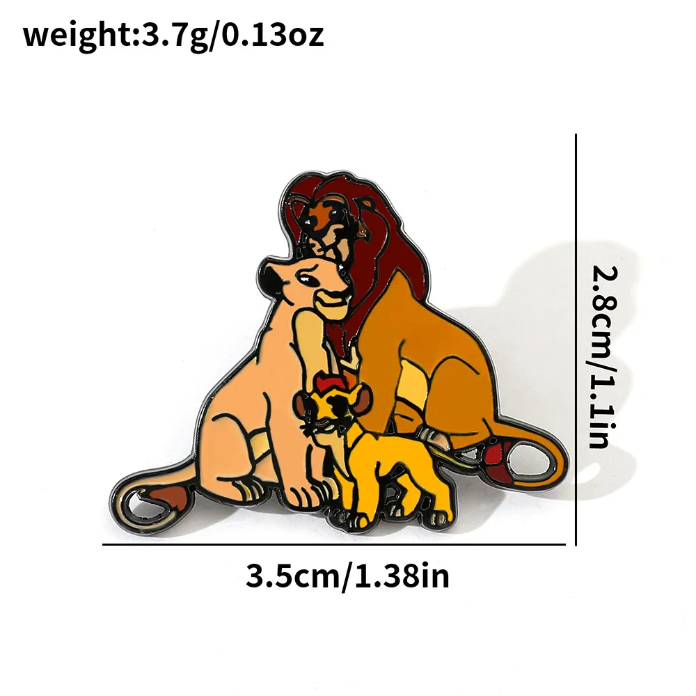 Neue Der König der Löwen Metall Brosche Cartoon Film Simba Nette Hüte Rucksack Abzeichen für Kinder Schmuck Zubehör Emaille Pins Geschenke