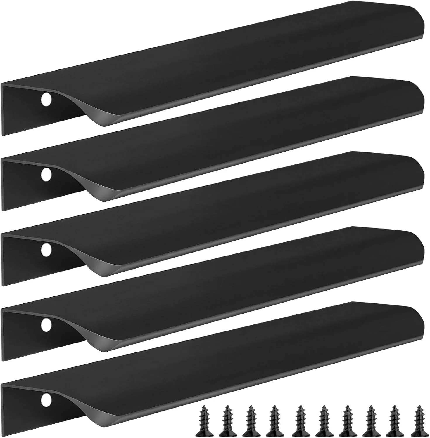 5 Stück unsichtbare, stanzfreie Schrankgriffe aus Aluminiumlegierung, flacher Fingergriff, glatte Kante, korrosionsbeständig, für Schubladen, Kleiderschränke