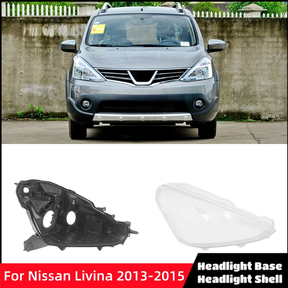 For Nissan Livina 2013 2014 2015 Auto Accessories Car Base Head Lamp Shell Headlamp Back Housing Glass Headlight