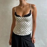 SUCHCUTE Chic Lace Patchwork Polka Dot Camis Tops Elegant Sleeveless Tank Tops Summer Casual Daily Wear Streetwear Camisole 2026 - Image 3