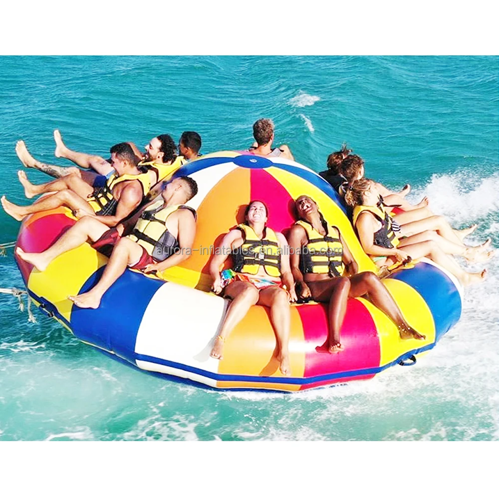 

Popular inflatable towables Crazy UFO disco towable tube boat other water play equipment