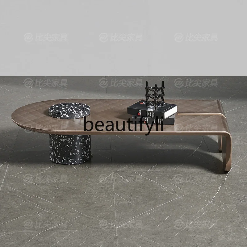 

Italian Minimalist Coffee Table Irregular Modern Living Room High-End Designer Villa Large Flat Floor