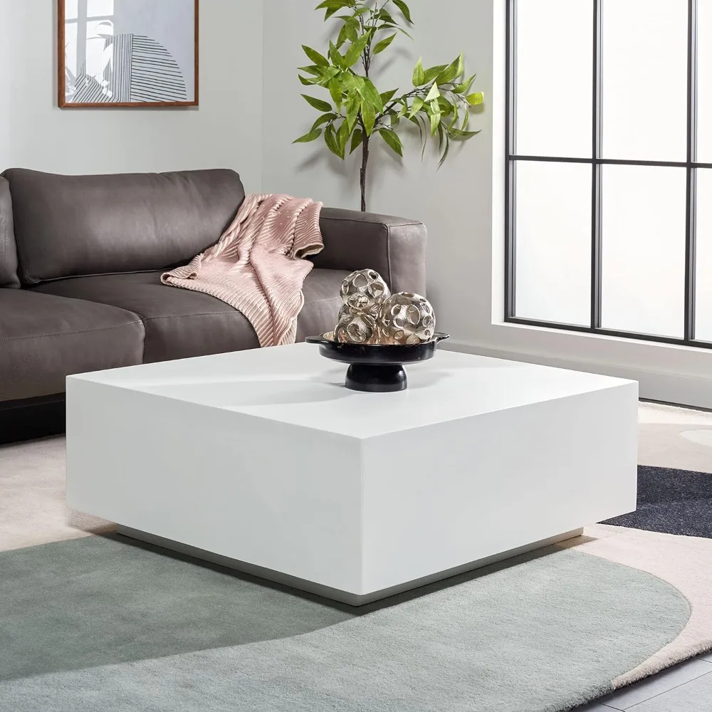 

Contemporary Modern White Square Coffee Tables (Fully Assembled), Coffee Table