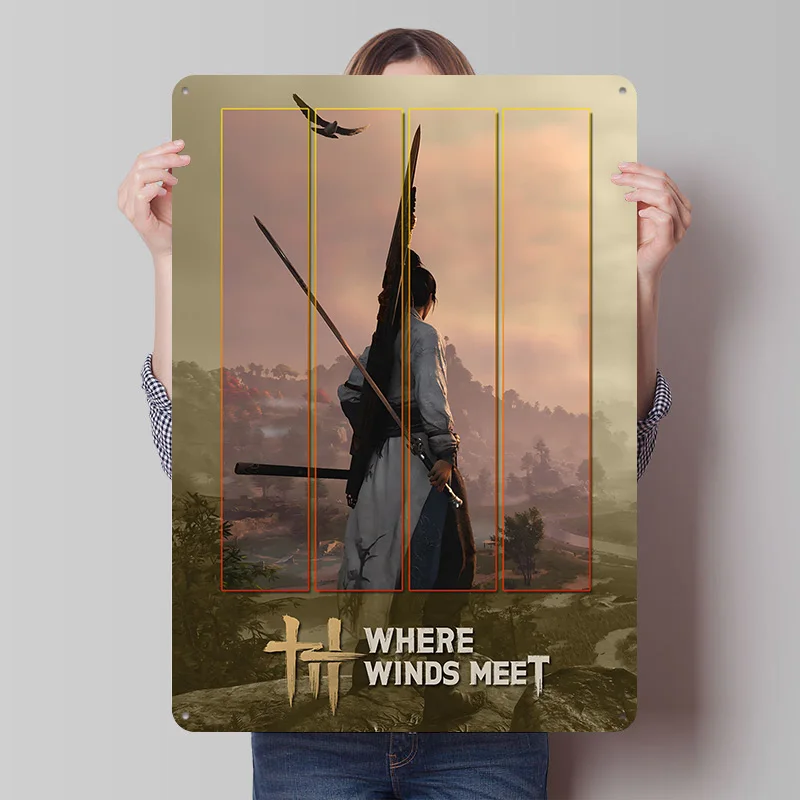 Where Winds Meet Game Tinplate Poster Customized Wall Art Vintage Metal Signs Retro Tin Plaque for Home Decoration Ornaments