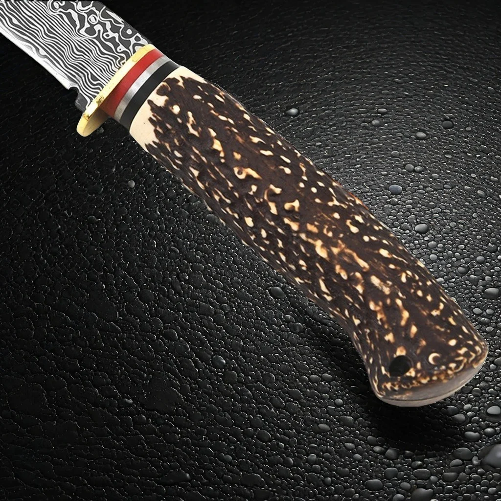Outdoor Straight Knife - Bone Imitation Handle | Multi-Functional High Hardness Pocket Fixed Blade | Exceptional Grip view 4