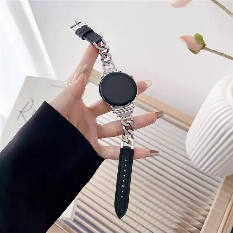 Watch strap leather link For Samsung Galaxy Watch 7 FE 5 Pro 4 6 classic 44mm 40mm sport bracelet correa Galaxy Watch 7