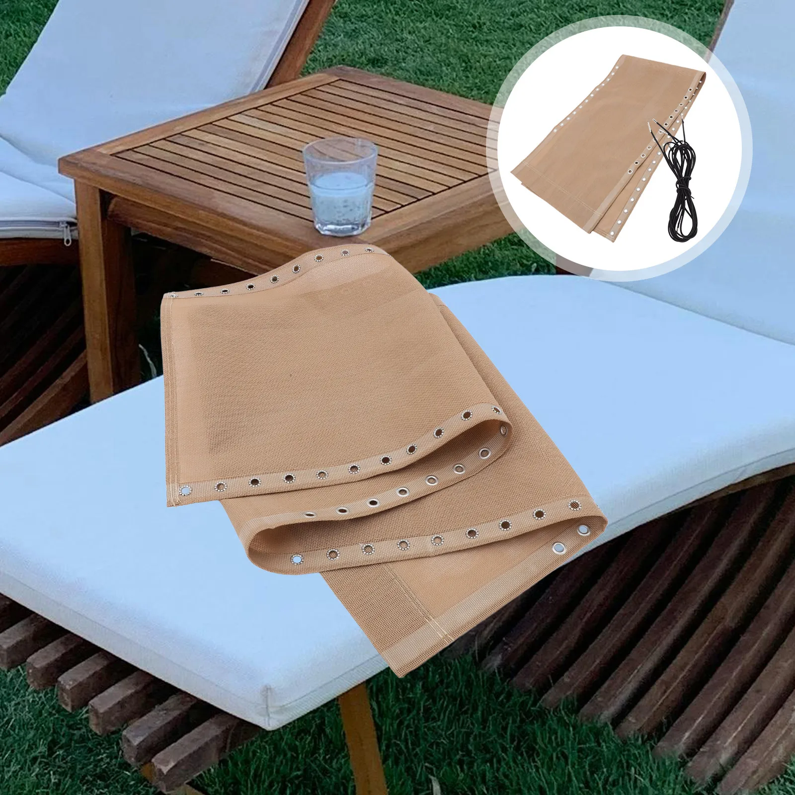Deck Chair Replacement Fabric Premium Waterproof Breathable Folding Lounge Chair Canvas for Outdoor Patio Balcony Camping Beach