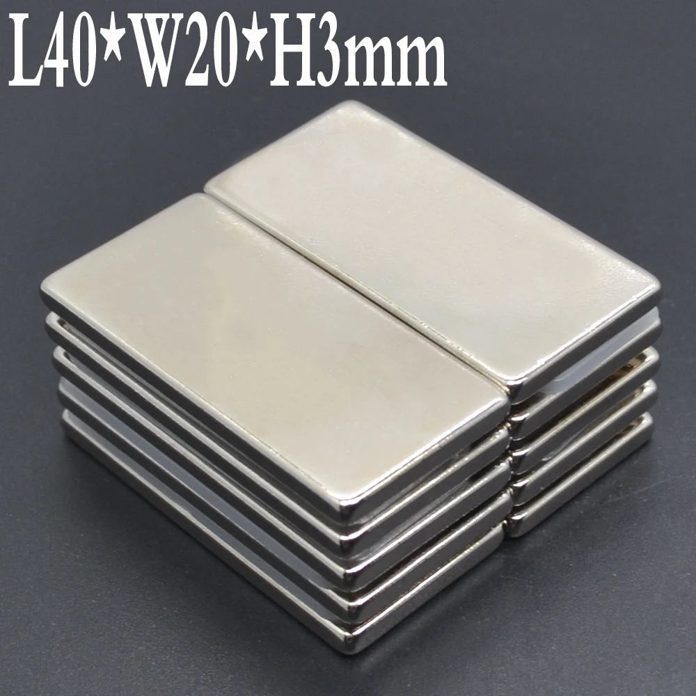 

1/2/5/100pcs Magnets 40x20x3 N35 Bulk Super Strong Strip Block Bar Magnets Rare Earth Neodymium 40x20x3 mm ndfeb Neodym 40*20*3