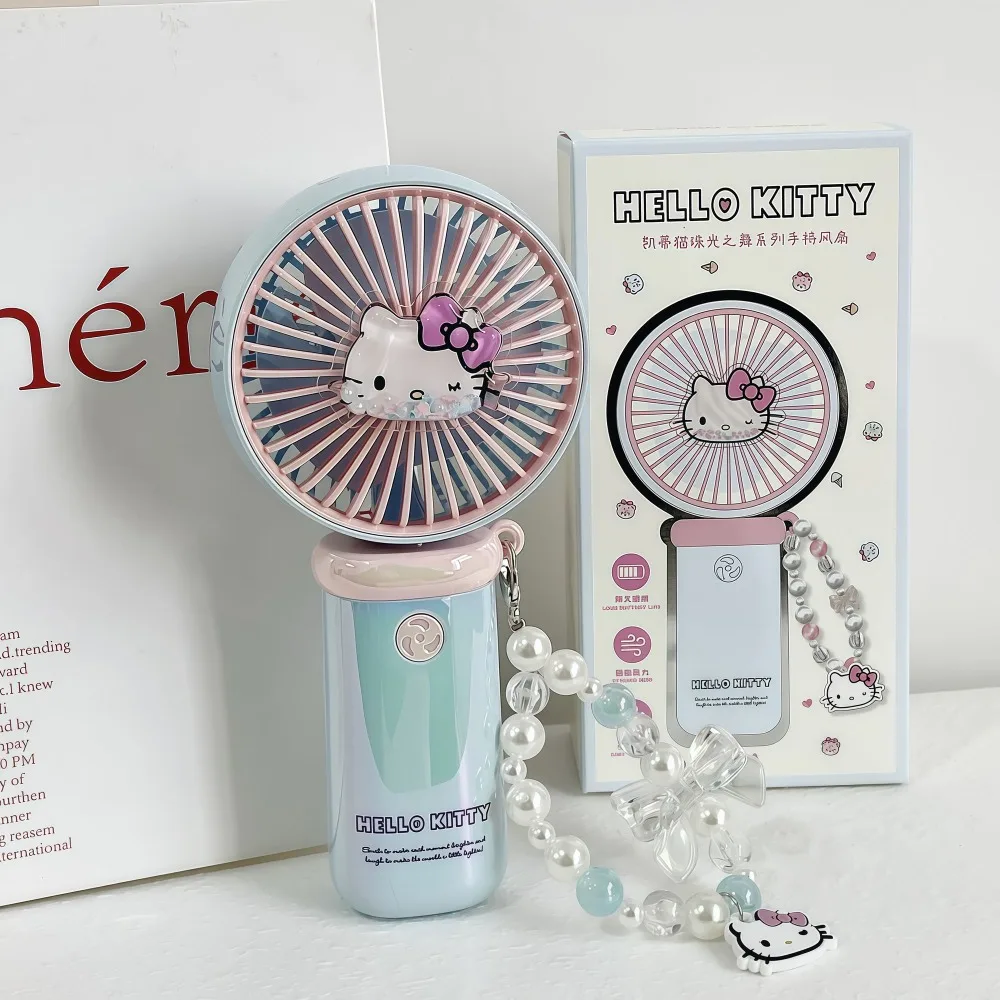 Offiziell autorisierter Sanrio Hello Kitty Handventilator, tragbarer 2-in-1-Tischventilator, niedlicher kleiner Ventilator für den Außenbereich