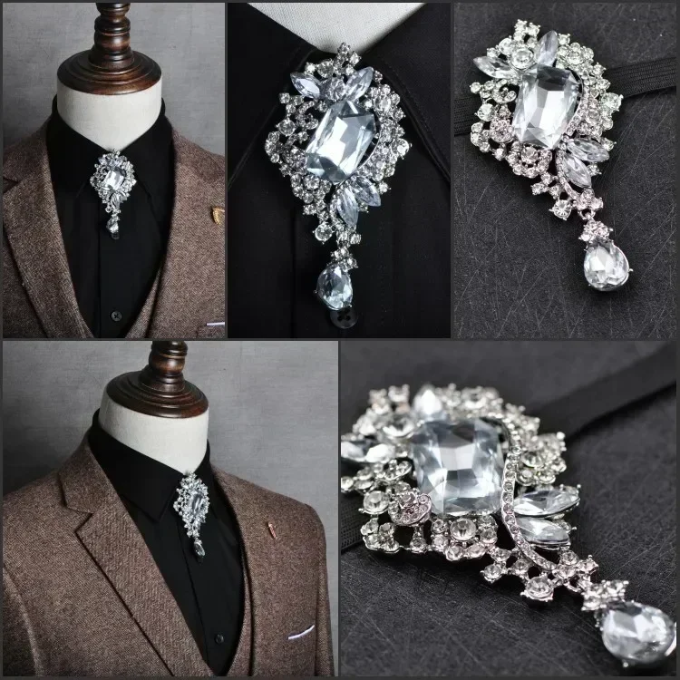 Novo strass bolo gravata borboleta high-end presentes de luxo versão coreana do britânico casamento negócios banquete gravata borboleta jóias masculinas