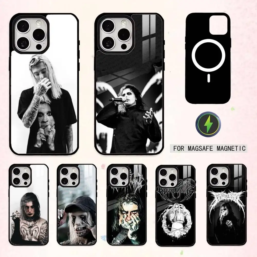 

G-Ghostemane R-Rapper Trap Metal Phone Case For iPhone17,16,15,14,13,12,11 Plus,Pro Max Magnetic For Magsafe Wireless Charging