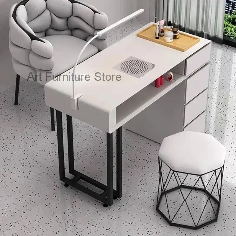 

Manicure Professional Table White Cleaner Living Aesthetic Room Nail Tech Table Makeup Mesa Manicura Salon Furniture LJ50MT