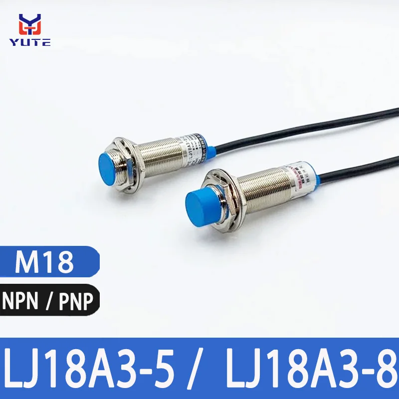 

M18 LJ18A3-5 Inductance Proximity Sensor NPN PNP Sensing Distance 5mm 8mm Metal Proximity Switch LJ18A3-8
