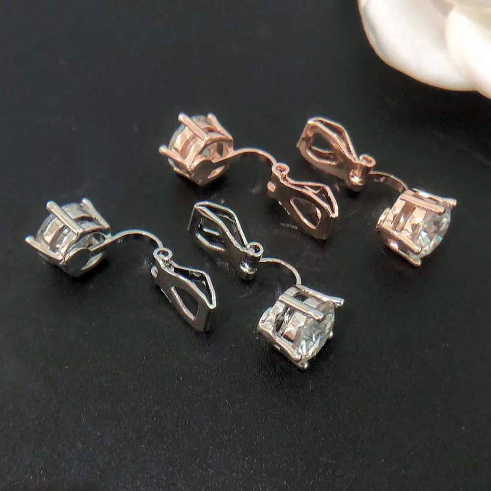 Imagem -02 - Moissanite Clipe Brincos para Mulher Diamante Orelha Studs Masculino High-end Jóias Pass Tester Vem com Certificado