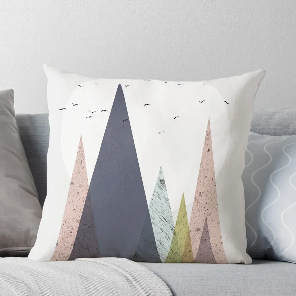 Mid-Century Scandinavian Mountains Throw Pillow Pillows Aesthetic autumn decoration Pillow Cover Pillow