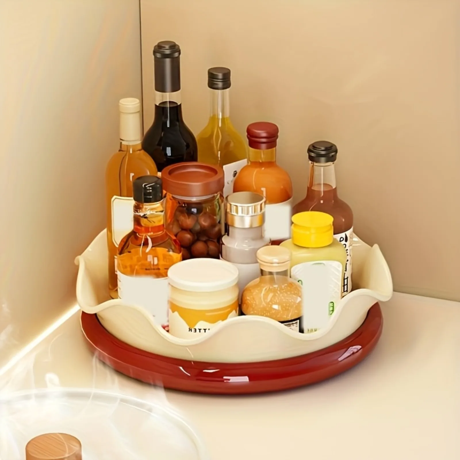 Rotating Serving Tray Snack Organizer Lazy Susan Fruit Tray Decorative Storage Platter Luxury Design Coffee Table Home Party Use