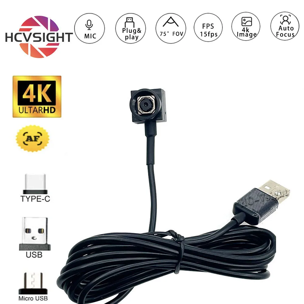 4K 8MP 15FPS  Mini Camera AF Auto Focus  High Speed UVC Micro USB Module Camcorder For PC/Android Mobile Phone