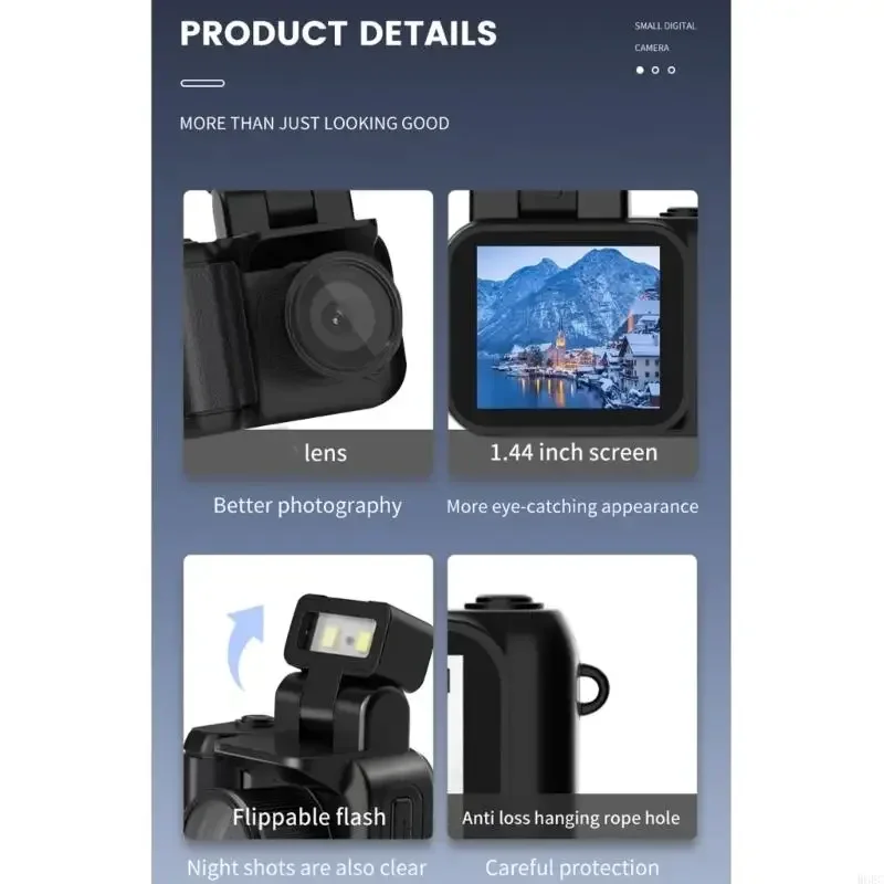 Y4000 Portable 1080P DV Recorder – Retro Video Camera with Flash, LCD & Kid-Friendly Controls