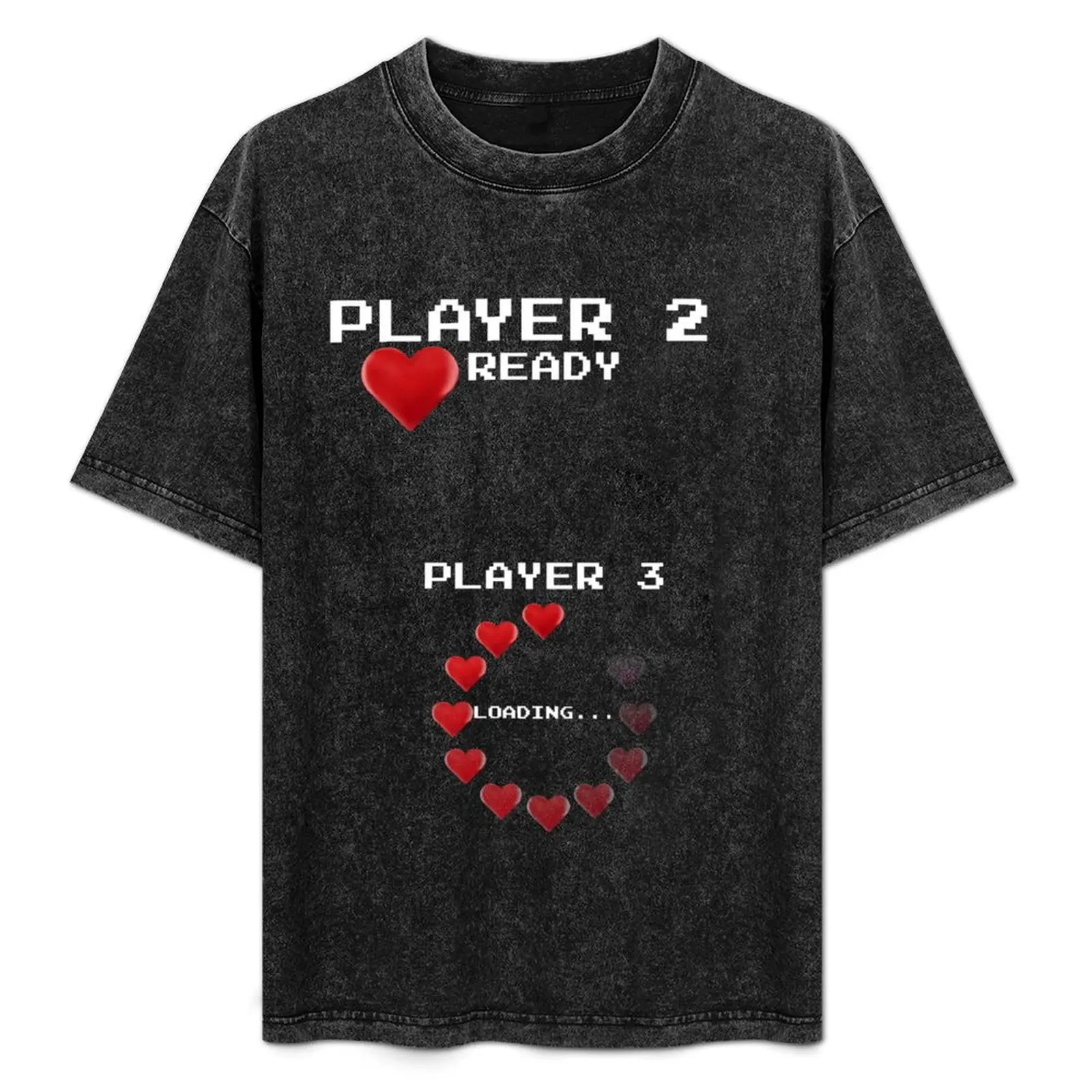 

Player 2 Player 3 Loading pregnancy announcementgift for couple T-Shirt cotton tshirt 100% T-Shirt