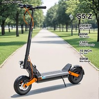 JOYOR S5-Z Adult E-Scooter 600W Motor Escooter 25km/h Speed 55km Range 48V 13Ah Battery 10'' Tires Foldable Electric Scooter