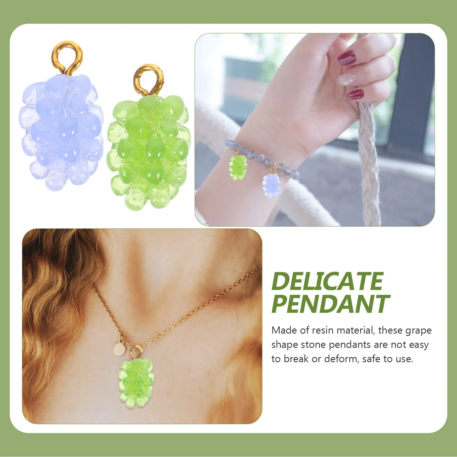

12Pcs Grape Pendant Charms Resin 3D Fruit Charms for Jewelry Making DIY Earring Necklace Bracelet Accessories Cute Grape Shaped