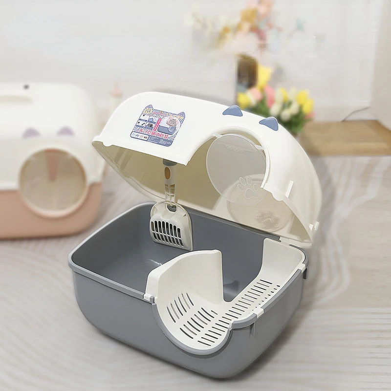 

2023 New Fully Enclosed Cat Toilet Pet Long Channel Litter Box Sand Leakage Large Corridor Type Cat Litter Basin Pet Products