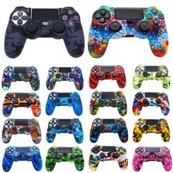 Funda protectora de silicona antideslizante para SONY Playstation 4 PS4, accesorios para controlador de juego con tapa de agarre para el pulgar, carcasa de piel