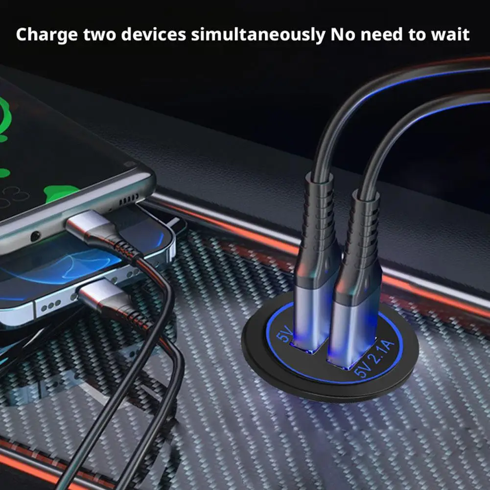 

Двойной USB-разъем для быстрой зарядки Type-C, адаптер зарядного устройства 12В-5В, автомобильный/мотоциклетный двойной зарядный разъем, выход 12-24В G4D4