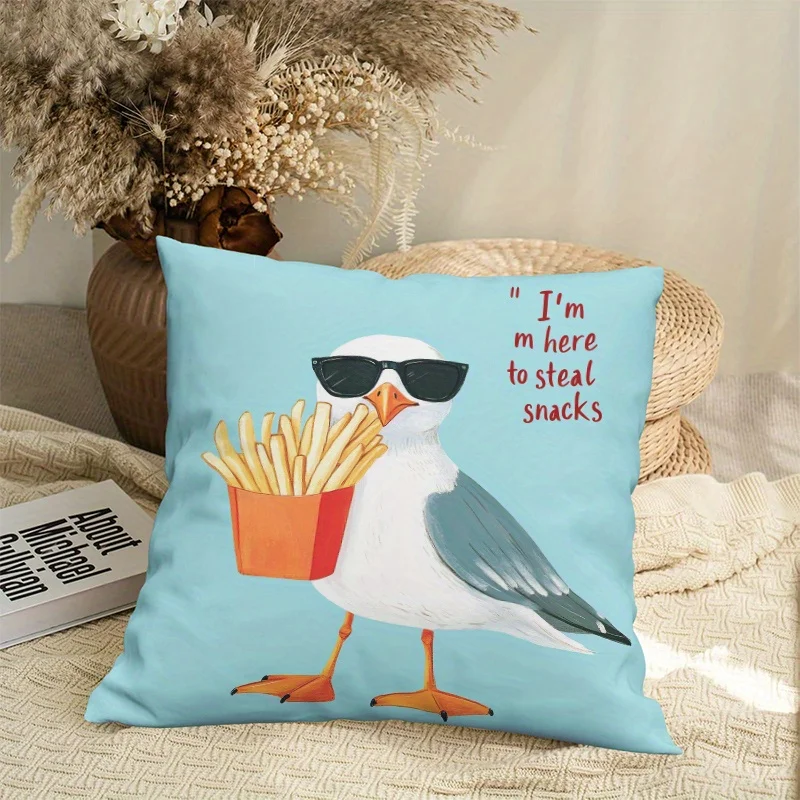 Funny seagull pillowcase 