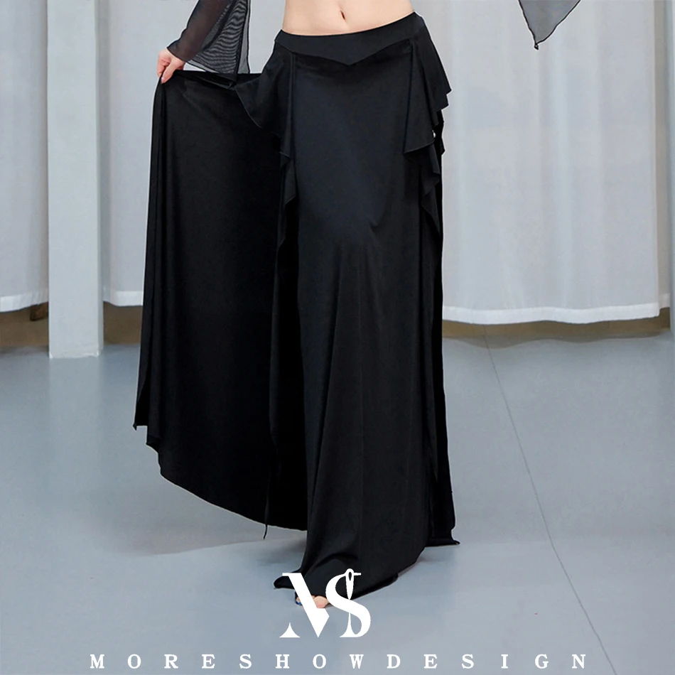 تنورة طويلة للرقص الشرقي للنساء بفتحة مزدوجة، تنانير مثيرة، ملابس رقص صيفية لمرحلة الرقص الشرقي، ملابس الأداء