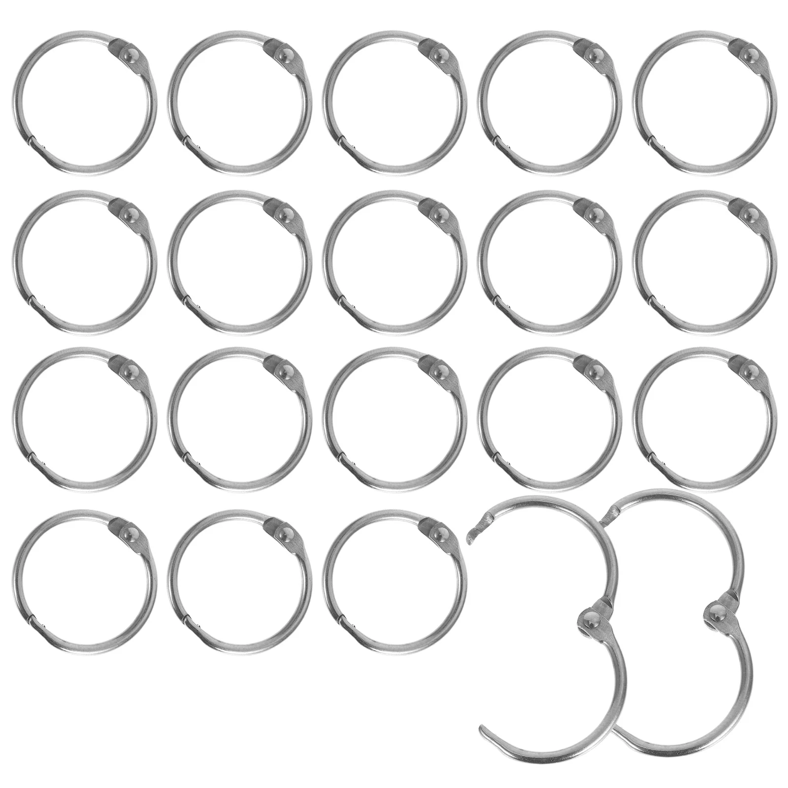 20Pcs Binder Rings Metal Small Book Binding Rings for Index Cards Flashcards Scrapbook Paper Organizer Office Supplies