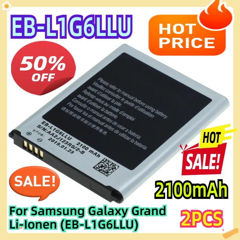 

For Samsung Galaxy Grand 2100mAh Li-Ionen (EB-L1G6LLU) 2pcs