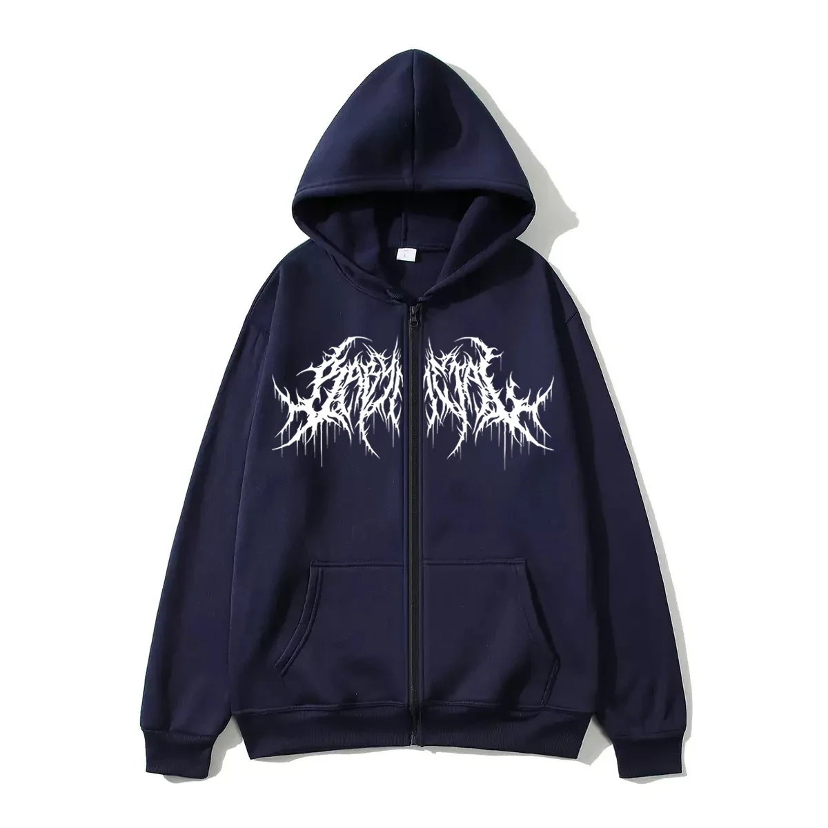 Y2K Zip-Up Hoodie, Men, Clothes with Graphic Prints, Hip Hop Style, Gothic 2025 Autumn Winter Keep Warm Long Sleeves Sweatshirt