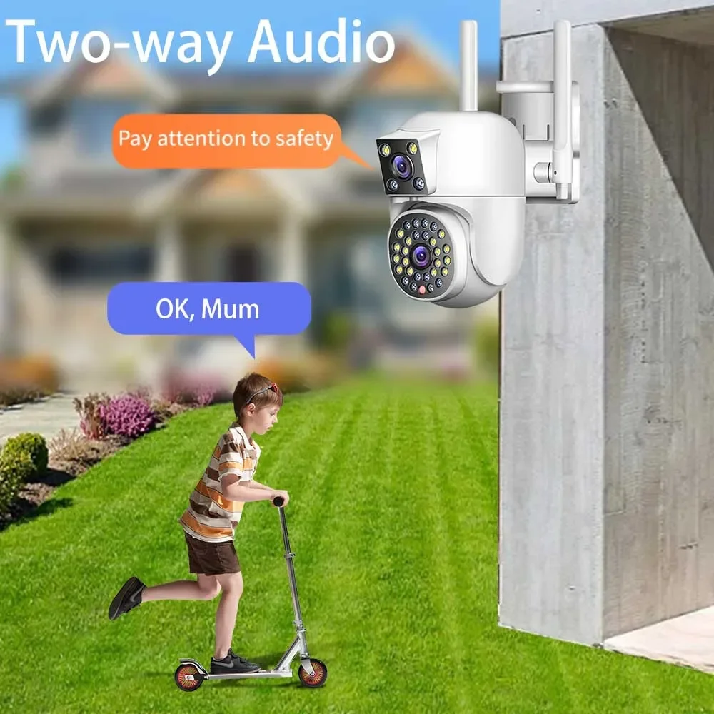 IPC360 HOME 4K 8MP Dual Objektiv WIFI PTZ 2K 4MP Dual Screen Sicherheit Kamera Im Freien Wasserdichte Zwei-wege Audio Überwachung Kameras