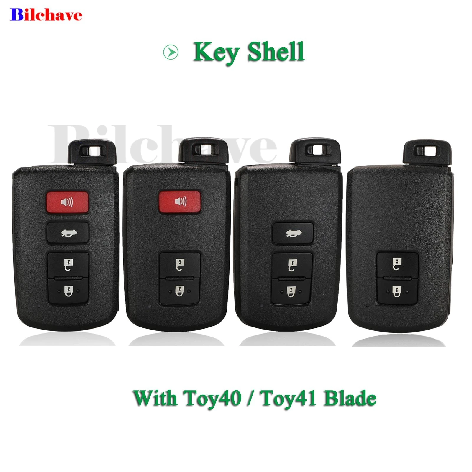 

jingyuqin 5pcs For Toyota Avalon Camry RAV4 Corolla Highlander FOB Remote Car Key Shell 2/3/4 Buttons With Blade Replacement