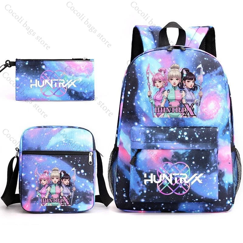 2025 KPop Demon Hunter Printing 3 Pieces Children Backpacks School Bags Girl Backpacks Large Capacity Oxford Backpack for Kids